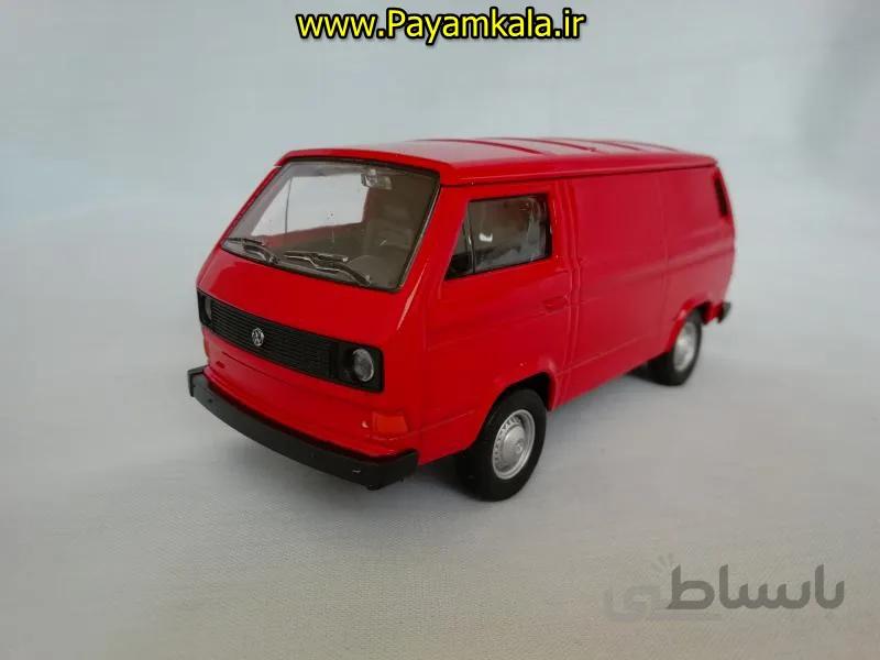 ماشین اسباب بازی فولکس واگن ون (VW T3 VAN BY WELLY) قرمز