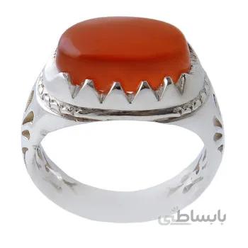 انگشتر نقره مردانه مدل عقیق کد AM_1157