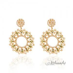 گوشواره طلا زنانه طرح اسلیمی مولتی کالر کد CE324