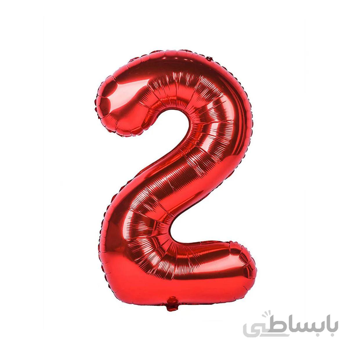 بادکنک فویلی قرمز عدد 2 سایز 32 اینچ