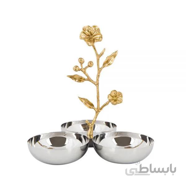 اردو خوری 3 کاسه طرح گل ارکیده(سایز بزرگ)