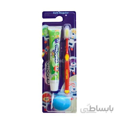 ست مسواک و خمیر دندان بچه کودومو kodomo طرح اول