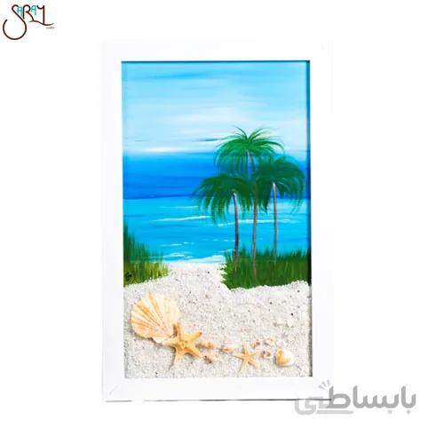 تابلو دریایی و ساحل دریا با صدف طبیعی کد 1930