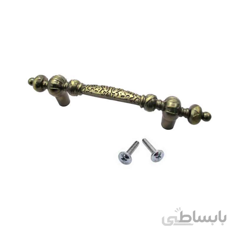 دستگیره کابینت دو پیچ زیتونی فلزی مدل G200 طول 15.5 سانتیمتر