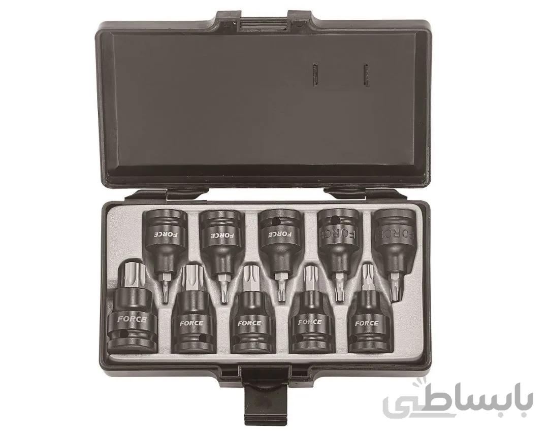 سری تورکس بکسی فشار قوی 1/2 ، 10 پارچه (از T20-T70 به طول 55 میلیمتر) فورس – FORCE مدل 4108