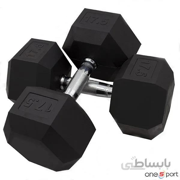 دمبل شش ضلعی 17.5 کیلوگرم بسته دو عددی
