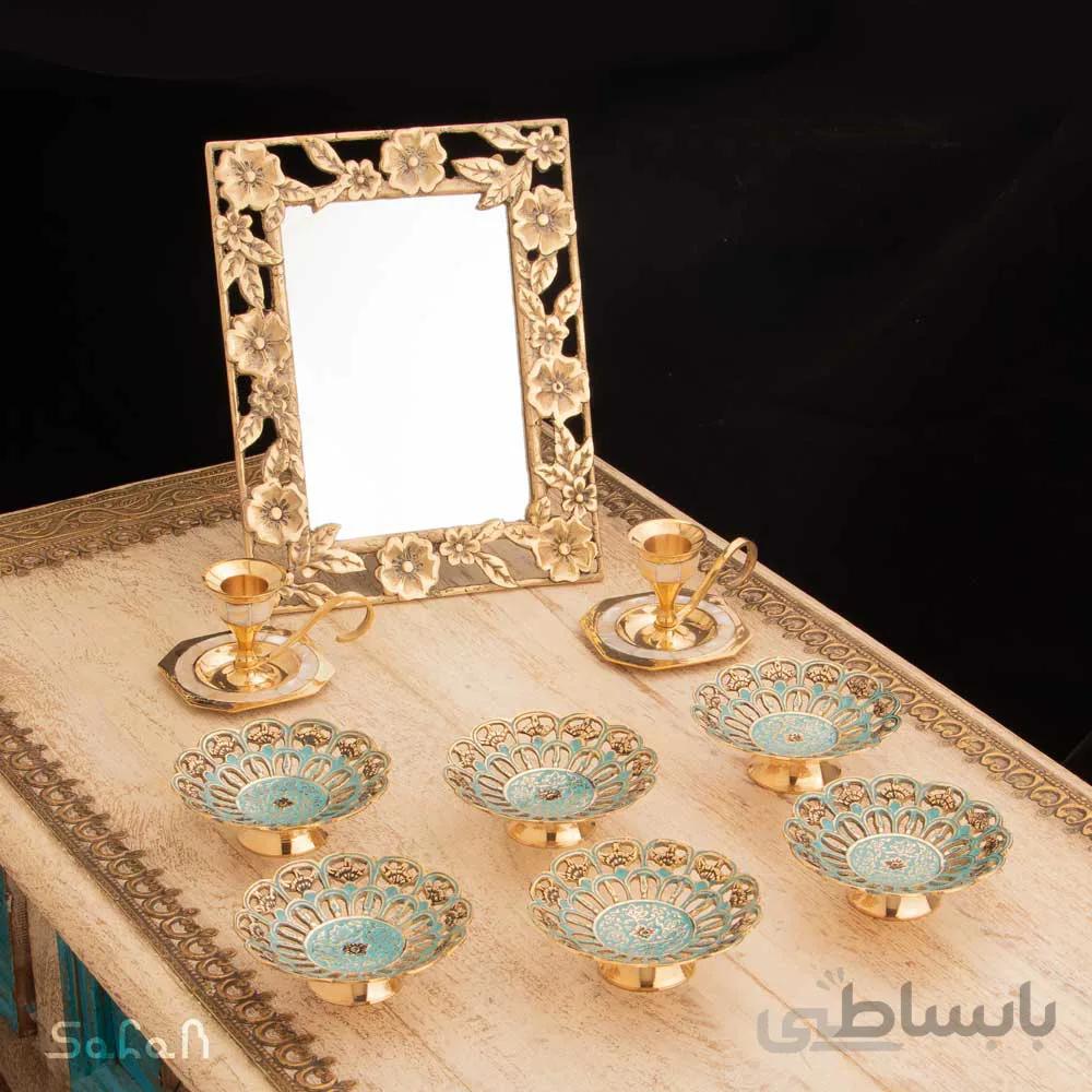 ست هفت سین برنجی میناکاری کد 1105