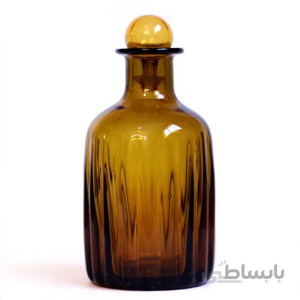 بطری شیشه ای استوانه شیاردار در حبابی کوچک زیتونی
