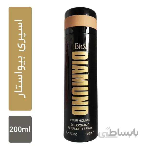 اسپری بدن مردانه بیو استار مدل Bio star DIAMOND حجم 200 میلی لیتر