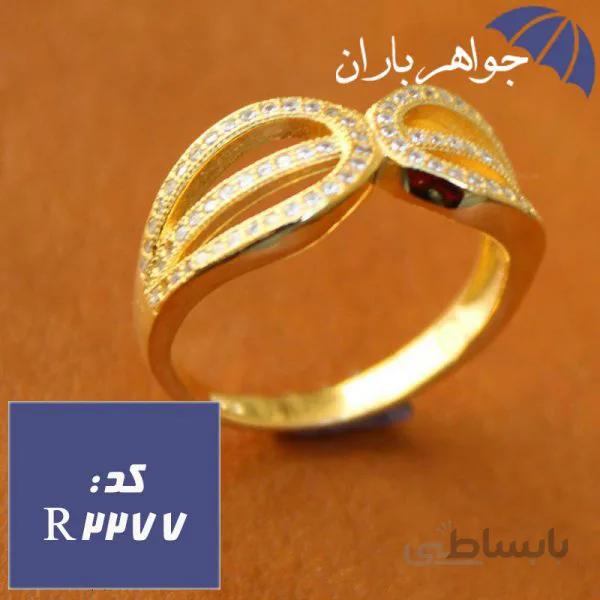 انگشتر نقره طلایی زنانه طرح نقاب کد R_2277