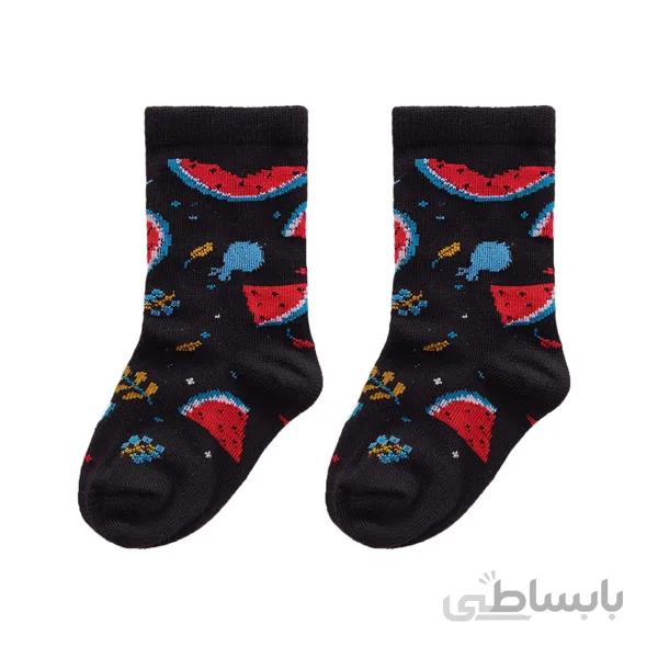 جوراب ساقدار بچه گانه شب یلدا با طرح تکه هندوانه کد 1.ph580
