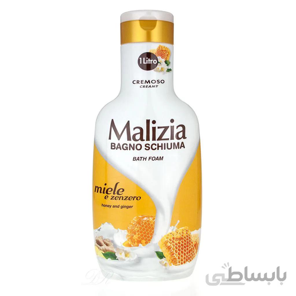 شامپو بدن malizia bagno schiuma مالزیا با رایحه عسل و زنجبیل حجم1000میلی لیتر