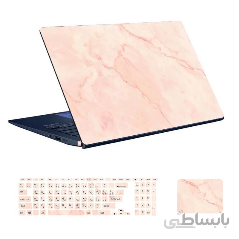 اسکین لپ تاپ طرح Marble کد ۷۳ به همراه استیکر کیبورد