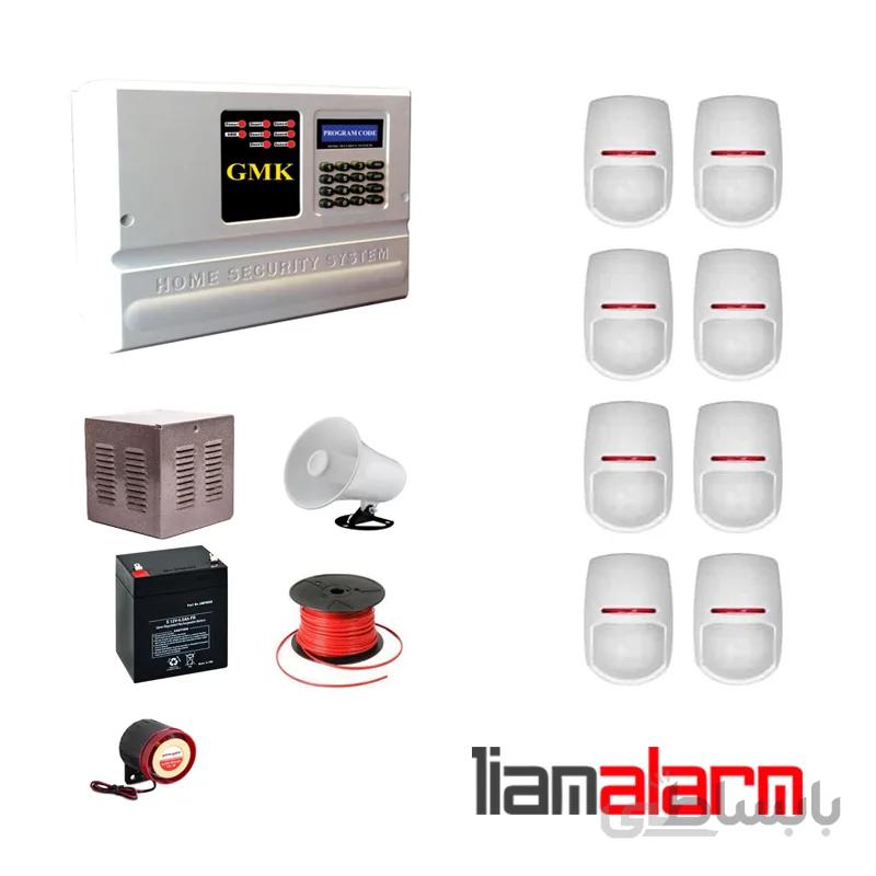 پکیج دزدگیر اماکن با سیم مدل جی ام کا سیم کارتی و تلفنی GM910PY8