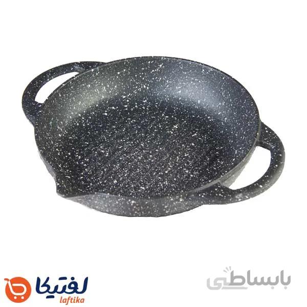 تابه وک گریل چدن نالینو سایز 24 مدل Teyam زیره چوبی بدون درب
