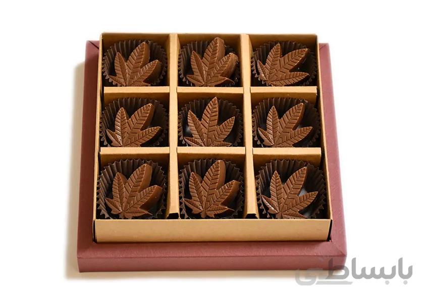 باکس شکلات دستساز طرح برگ