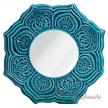 آینه گلی فیروزه ای