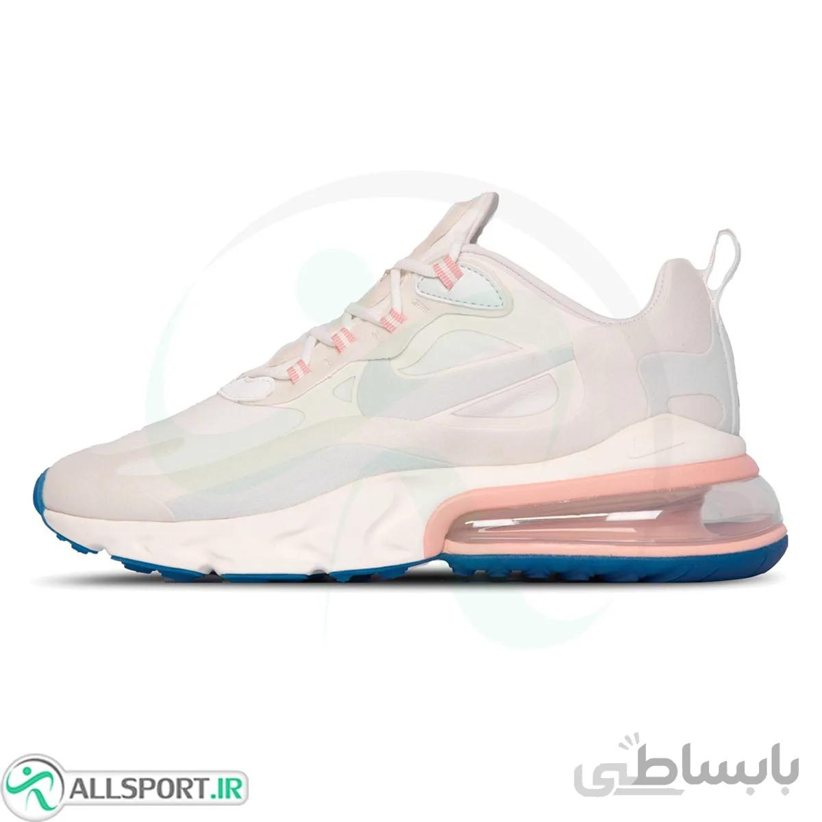 کتانی رانینگ زنانه نایک ایرمکس طرح اصلی سفید صورتیAdidas Air Max 270 React