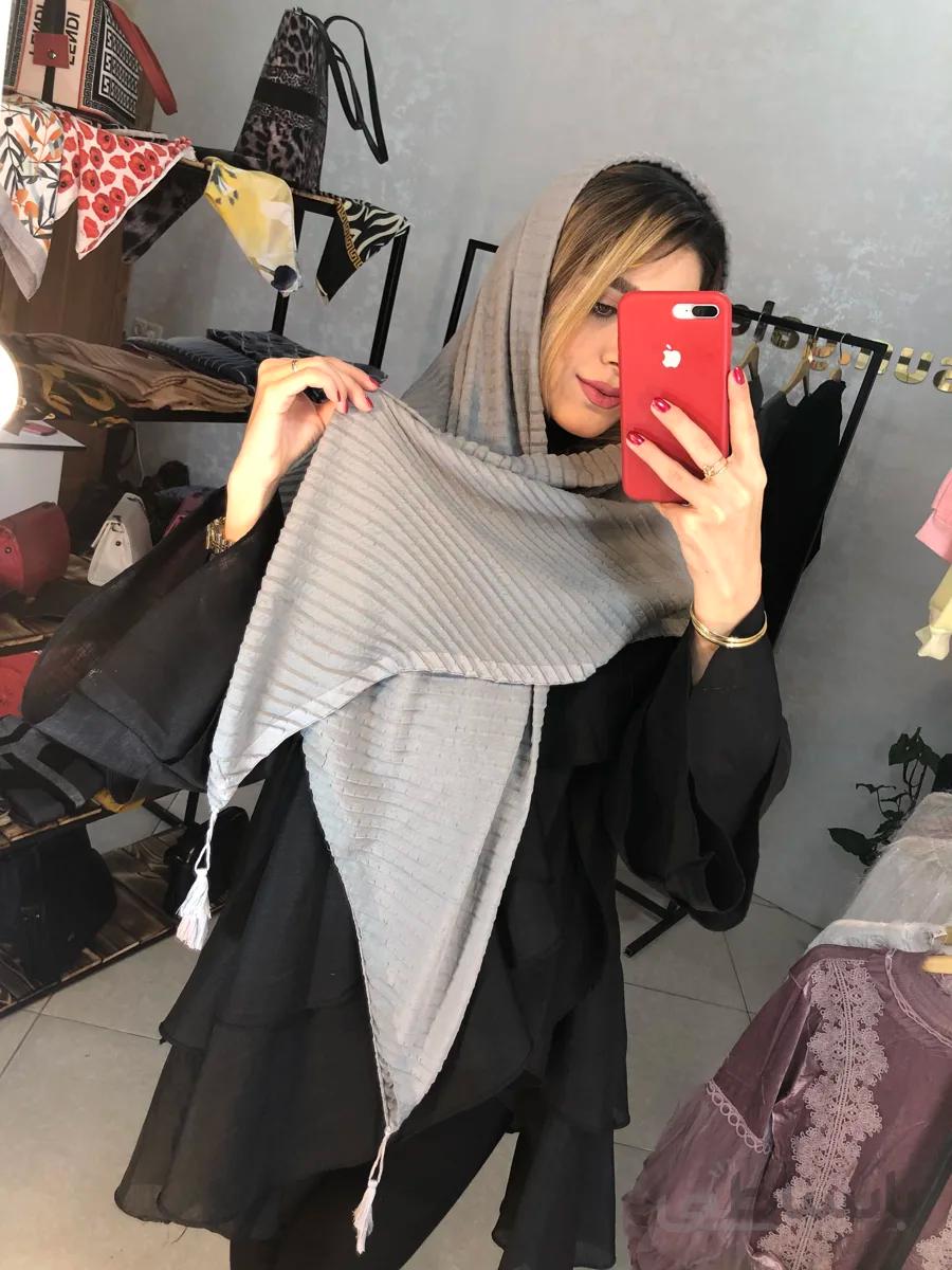 روسری بهاره مدل چروک منگوله دار