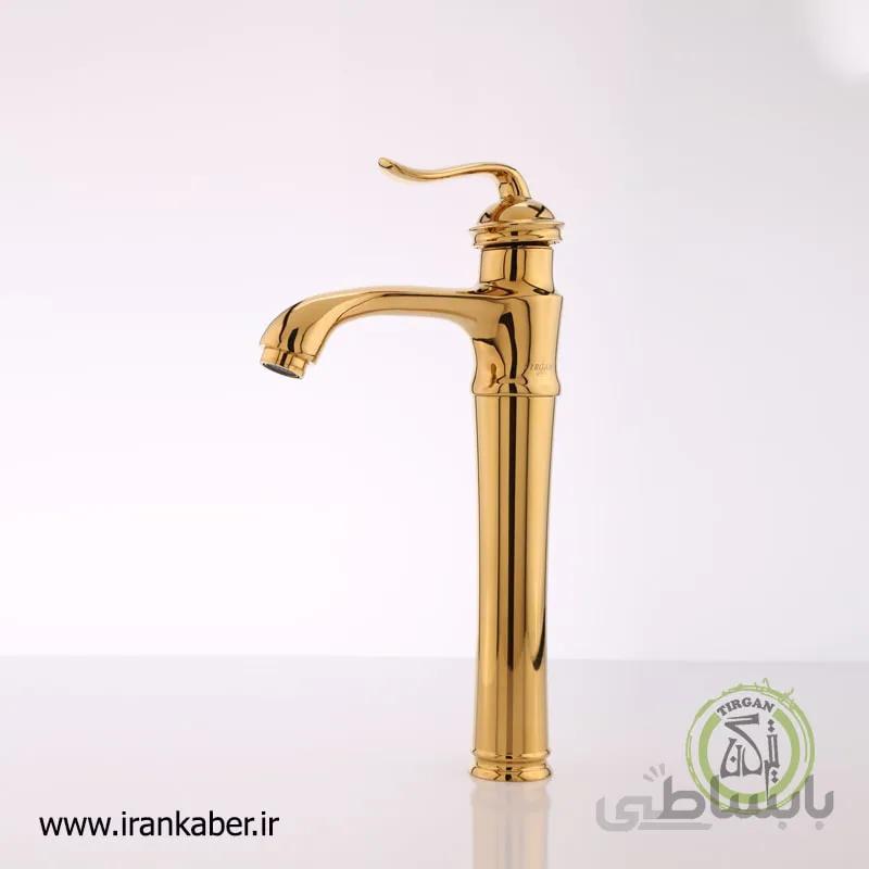 شیر روشویی بلند طلایی مدل رادمان برند تیرگان