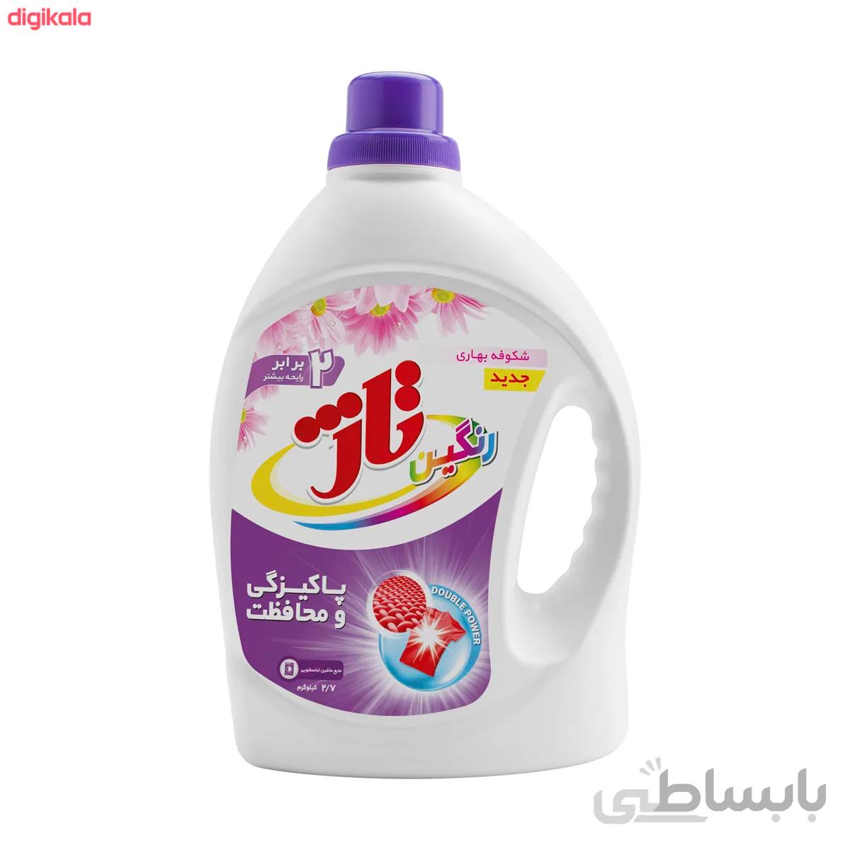 مایع لباسشویی ۲۷۰۰ گرمی رنگین تاژ – کارتن ۴ تایی