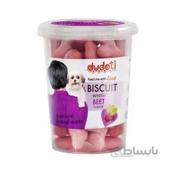 بیسکوئیت تشویقی سگ با طعم چغندر (لبو) برند دودوتی 150 گرمی