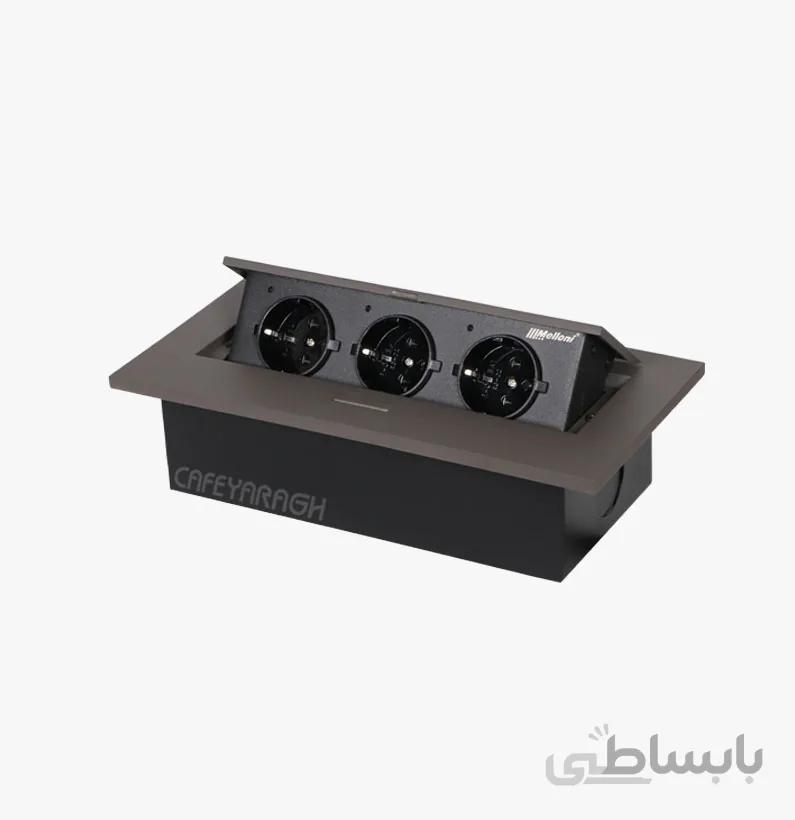 پریز توکار رومیزی ملونی مدل ۱۰۰۱۶ دودی