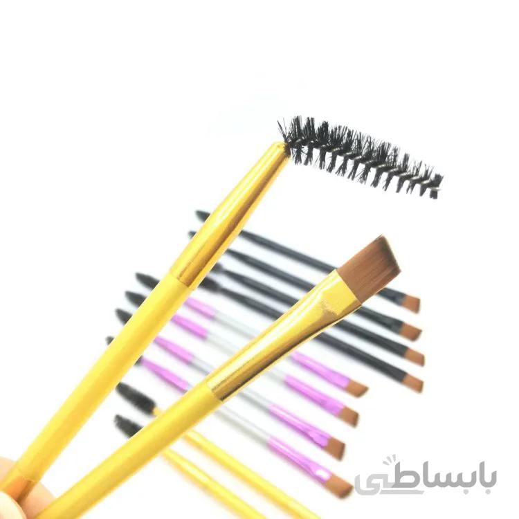 برس دو طرفه مژه و ابرو پک 12 عددی