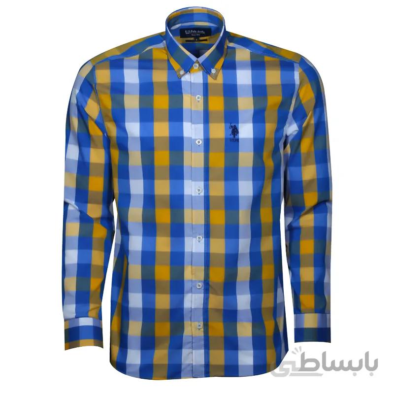 پیراهن چهارخانه مردانه طرح پولو -کد N1010
