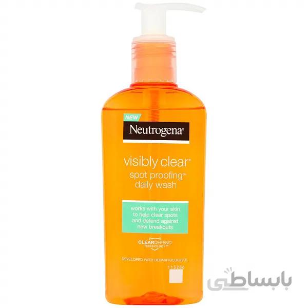 ژل شستشوی صورت ضد لک visibly clear نیتروژنا | ضد جوش، ضد لک برای پوست چرب | 200 میل ا Neutrogena visibly clear spot proofing daily wash 200ml