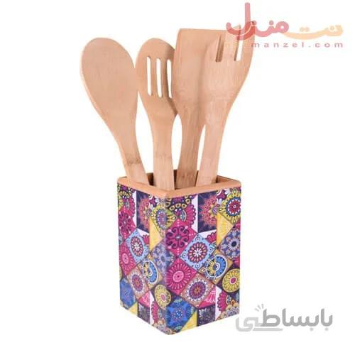 ست کفگیر چوبی بامبو برند بامبوم مدل نیروانا راویولی