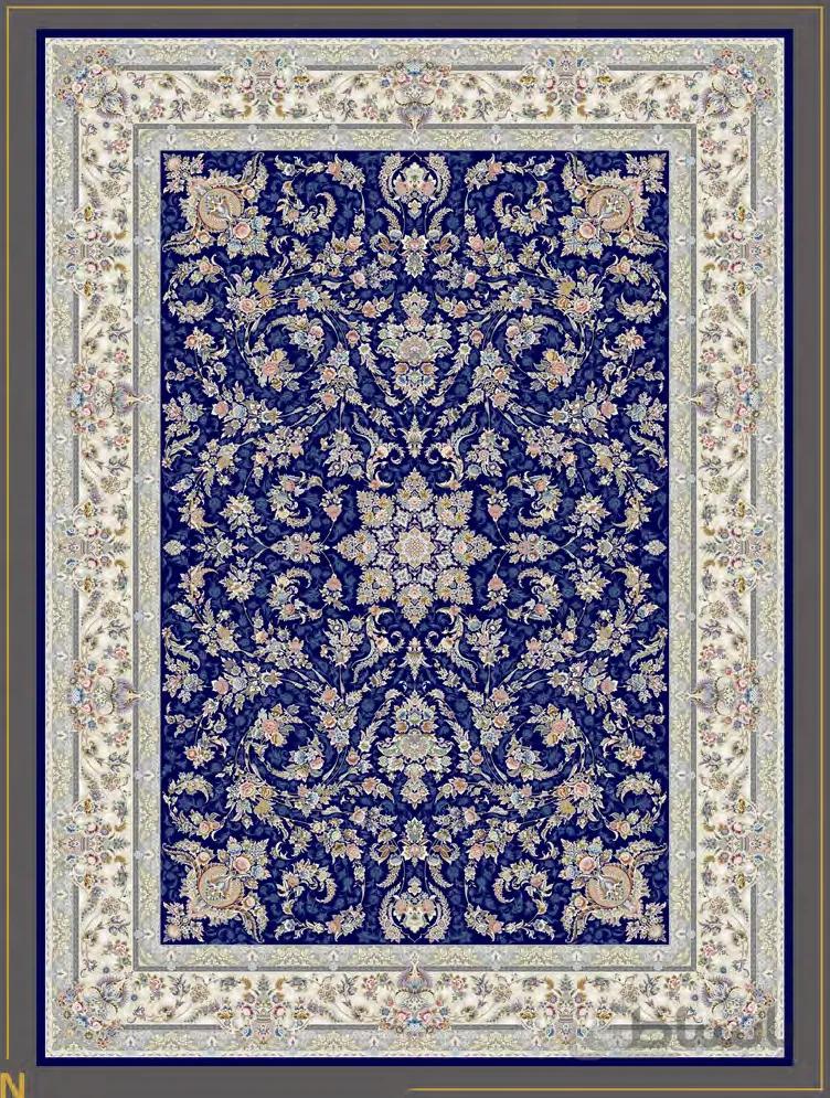 قالی سلیمان طرح DM01 کد رنگ 3826 کرم 1500 شانه تراکم 4500