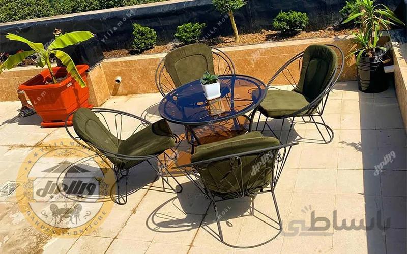 مبل باغی فلزی مدل شعاعی
