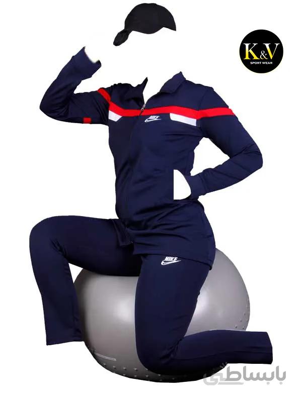 ست مانتو شلوار ورزشی نایک (پارچه غواصی) کد 001 ا Nike sports pants manteau set