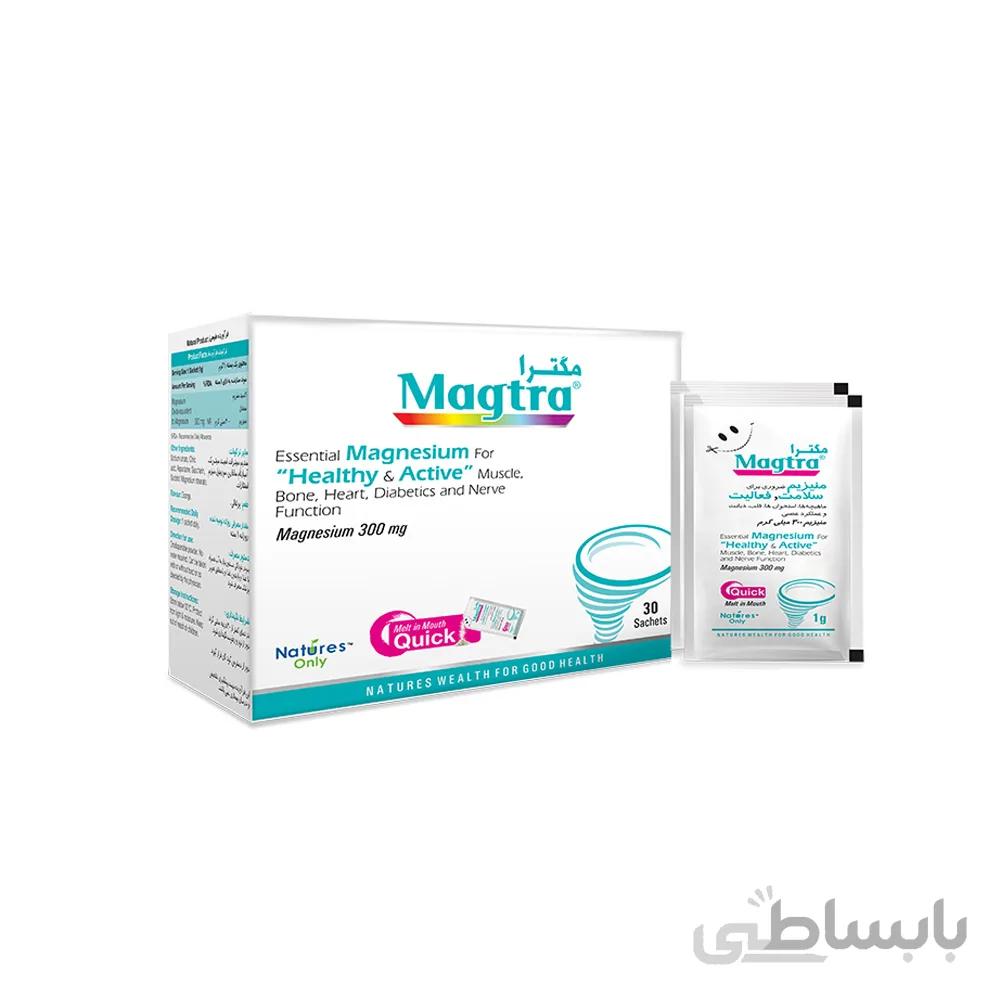 ساشه منیزیم مگترا نیچرز اونلی | ۳۰ عدد | پیشگیری از حملات میگرن ا Natures Only Magnesium 300 Magtera 30 Sachets