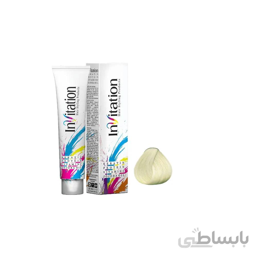 رنگ مو اینویتیشن شماره 90.00 حجم 120 میلی لیتر رنگ سوپر پلاتینی طبیعی