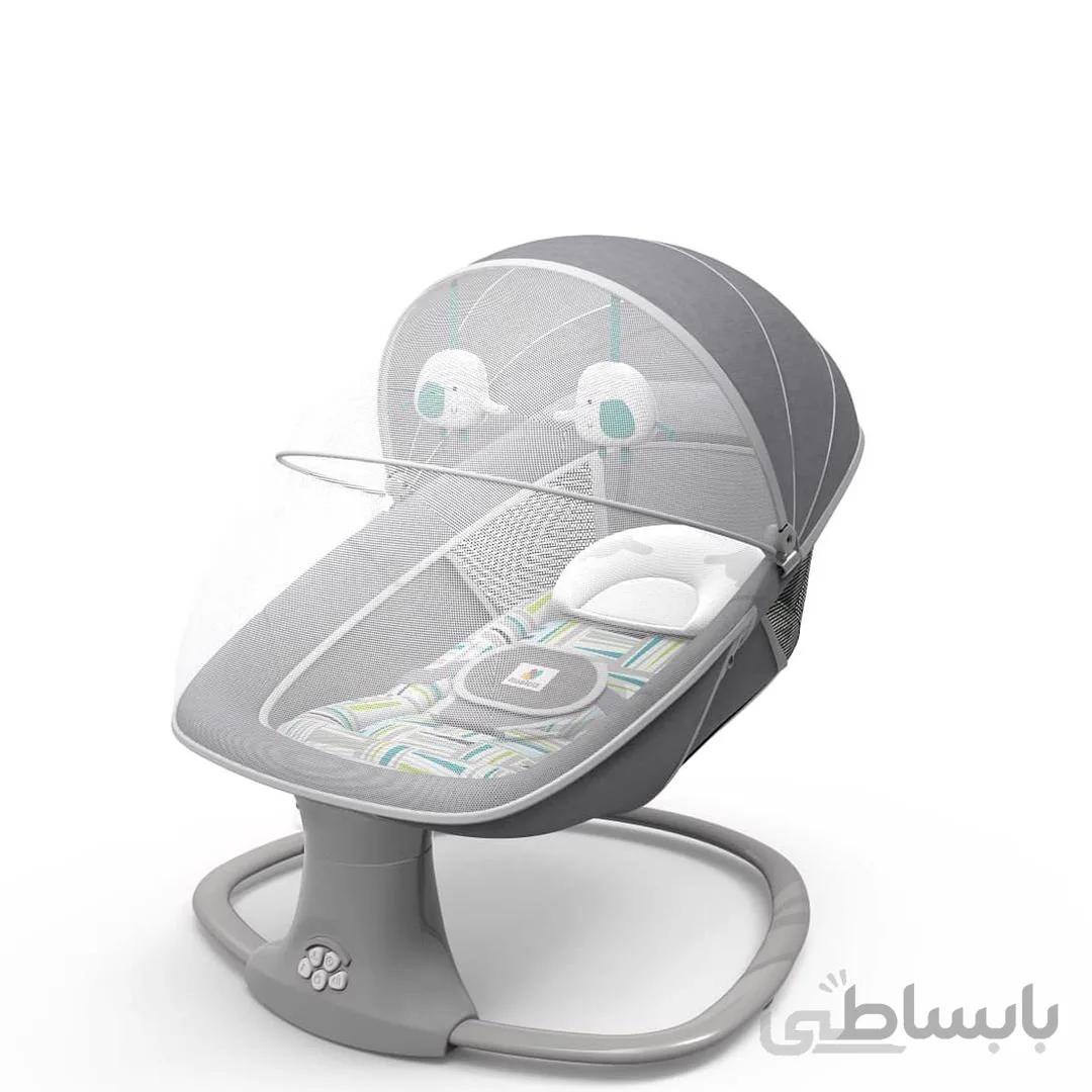 گهواره و نی نی لای لای موزیکال ماستلا رنگ خاکستری