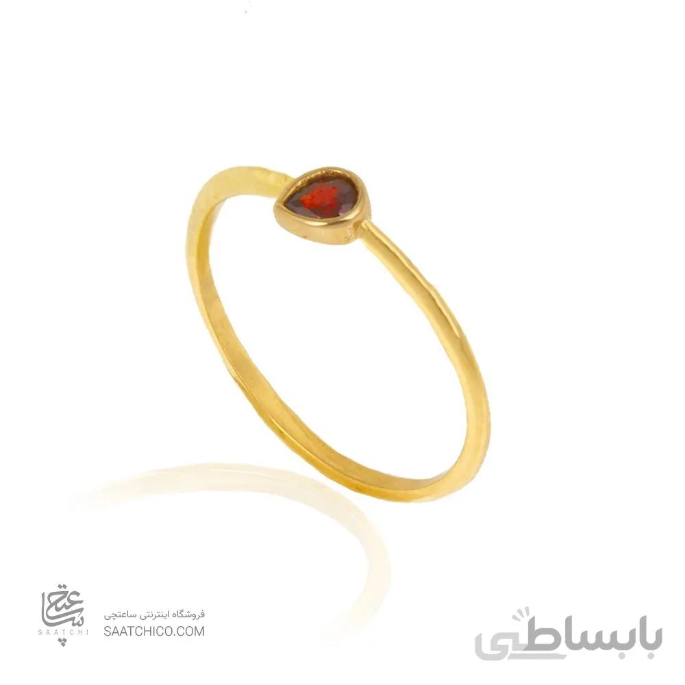 انگشتر طلا زنانه طرح تک نگین کد CR400