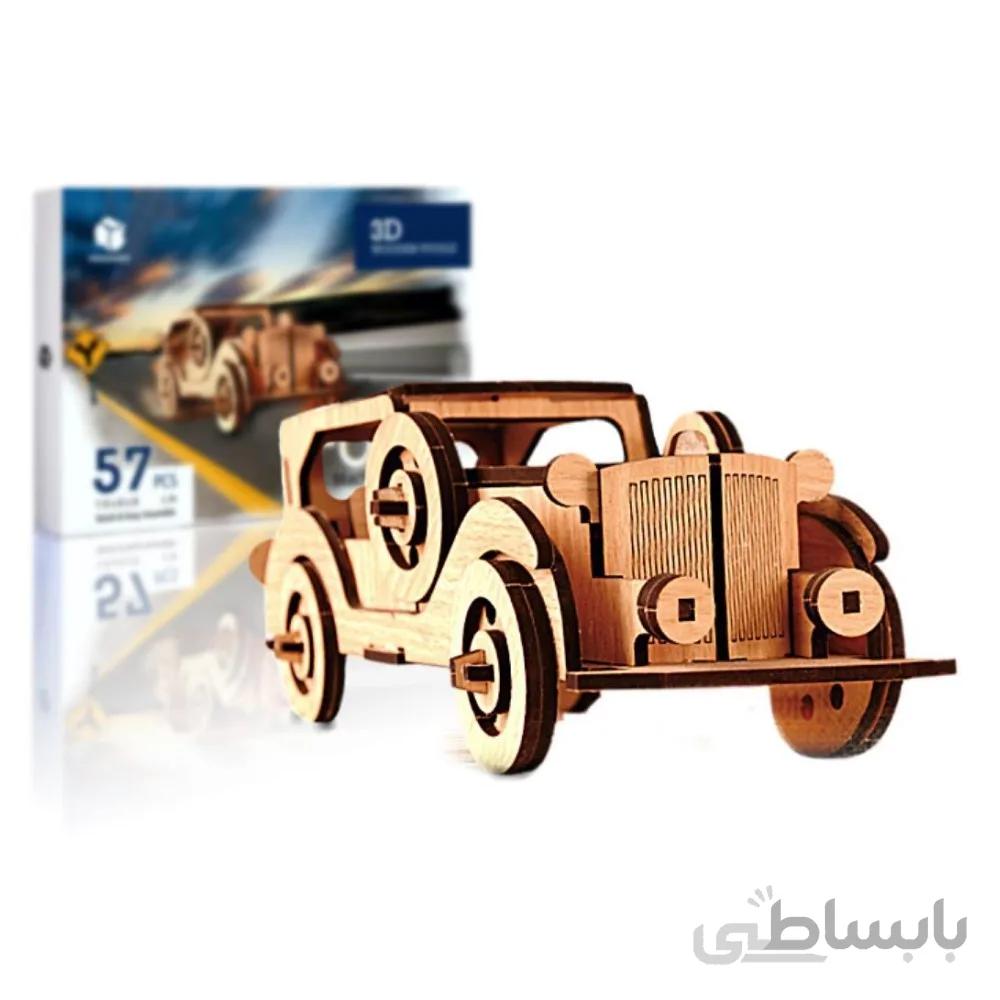 پازل سه بعدی چوبی 57 تکه مدل ماشین فورد پرشنگ Pershang Wooden Ford 3D Puzzle_ اسباب بازی