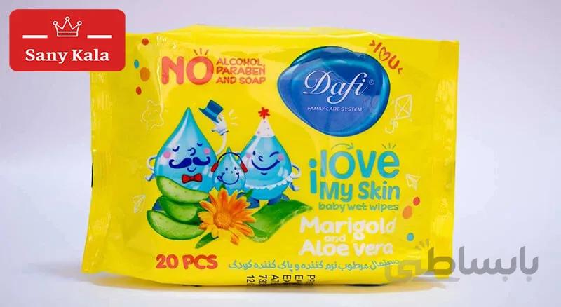 دستمال مرطوب کودک دافی مدل Sensitive (بسته 20 عددی) ا Duffy baby wipes, model Sensitive, package of 20 pieces