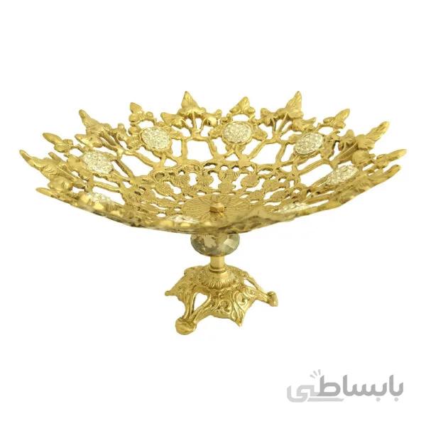 میوه خوری برنزی طرح برگی سایز کوچک کد ۱۰۷۳
