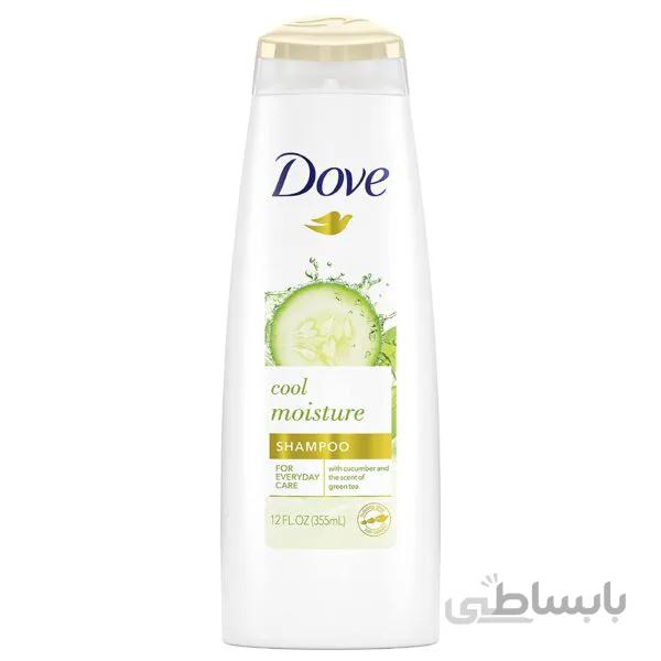شامپو داو ۳۵۵ میل برای مراقبت های روزانه با رایحه خیار و چای سبز – Dove Shampoo cool moisture for everyday care