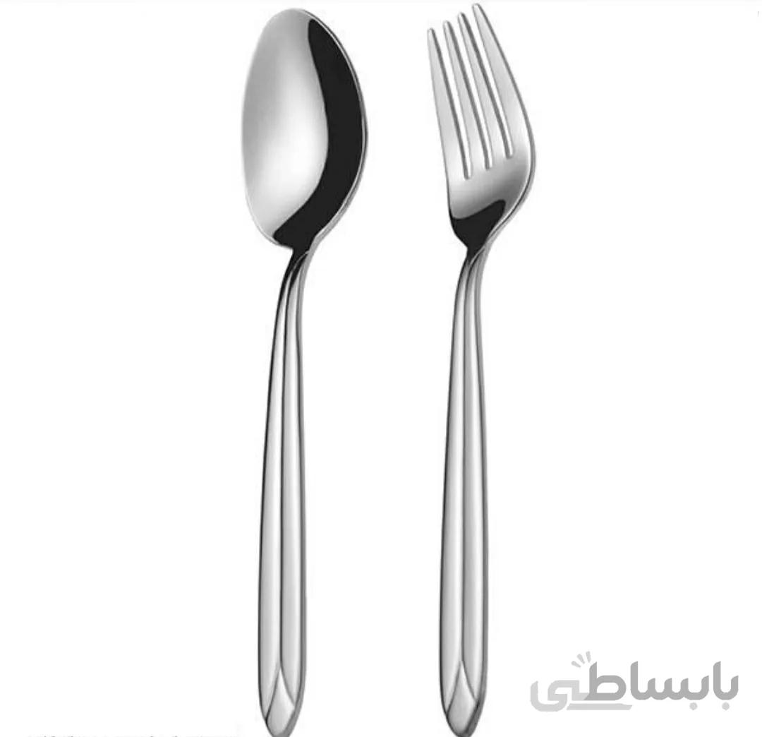 قاشق و چنگال ۱۲پارچه ناب استیل مدل پالرمو سندبلاست