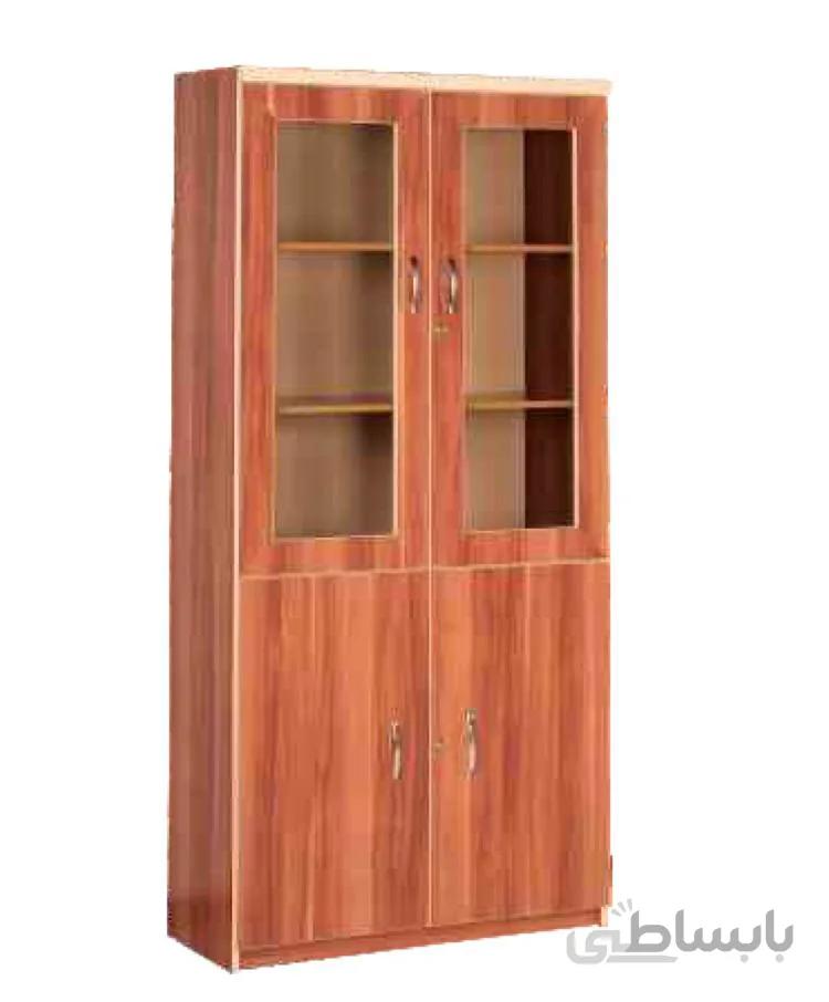 کمد کتابخانه درب دار شیشه خور L044