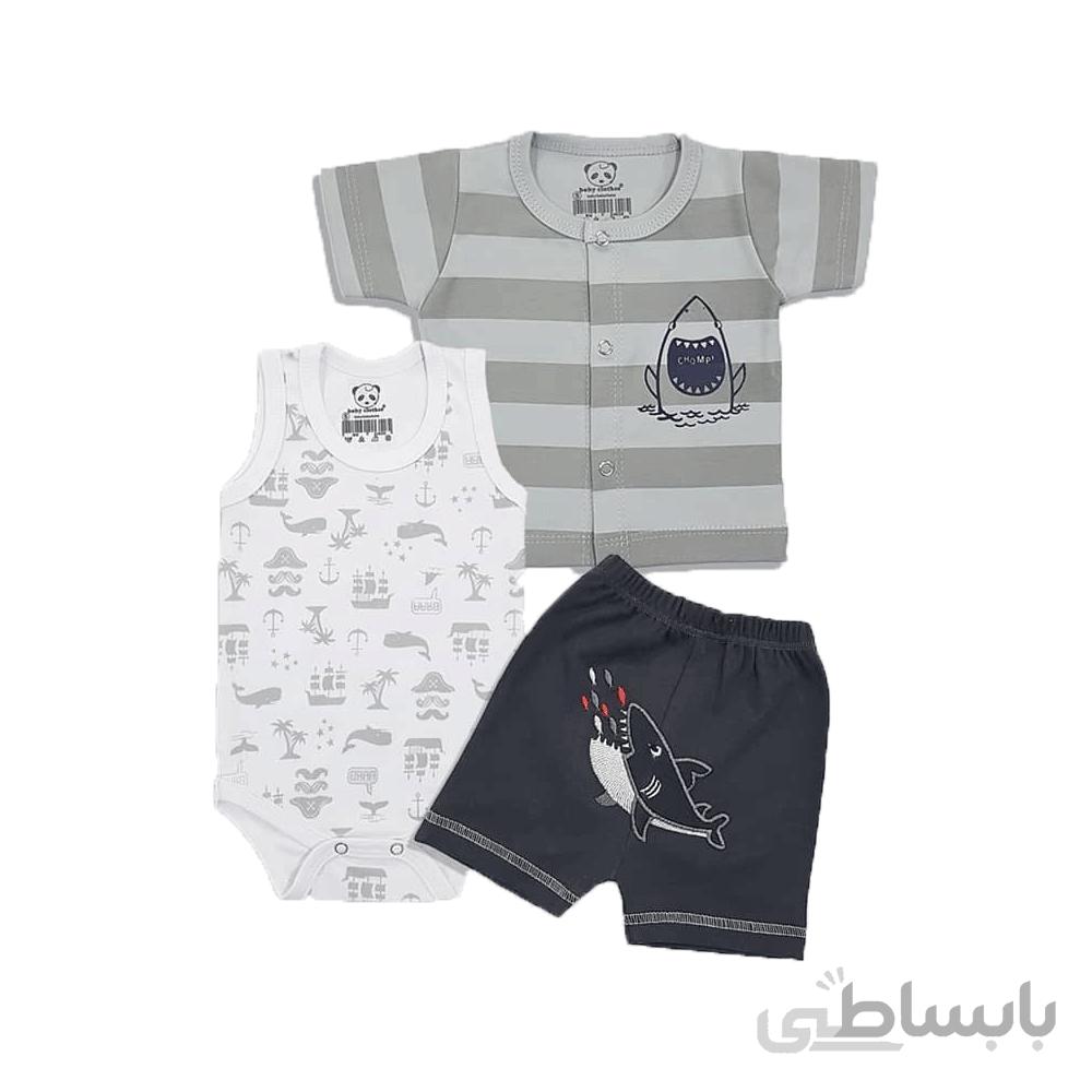 سه تکه نوزادی طرح کوسه baby clothes