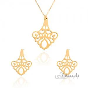 نیم ست طلا زنانه طرح اسلیمی با کد LS602