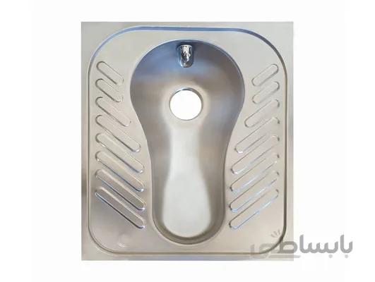 کاسه توالت ایرانی آنتیباکتریال استنلس استیل نما اوای گلچین (50*60 سانتیمتر)