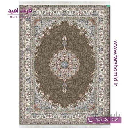 فرش ماشینی 700 شانه 10 رنگ اصل شاه عباسی نسکافه ای قالی کشمیر