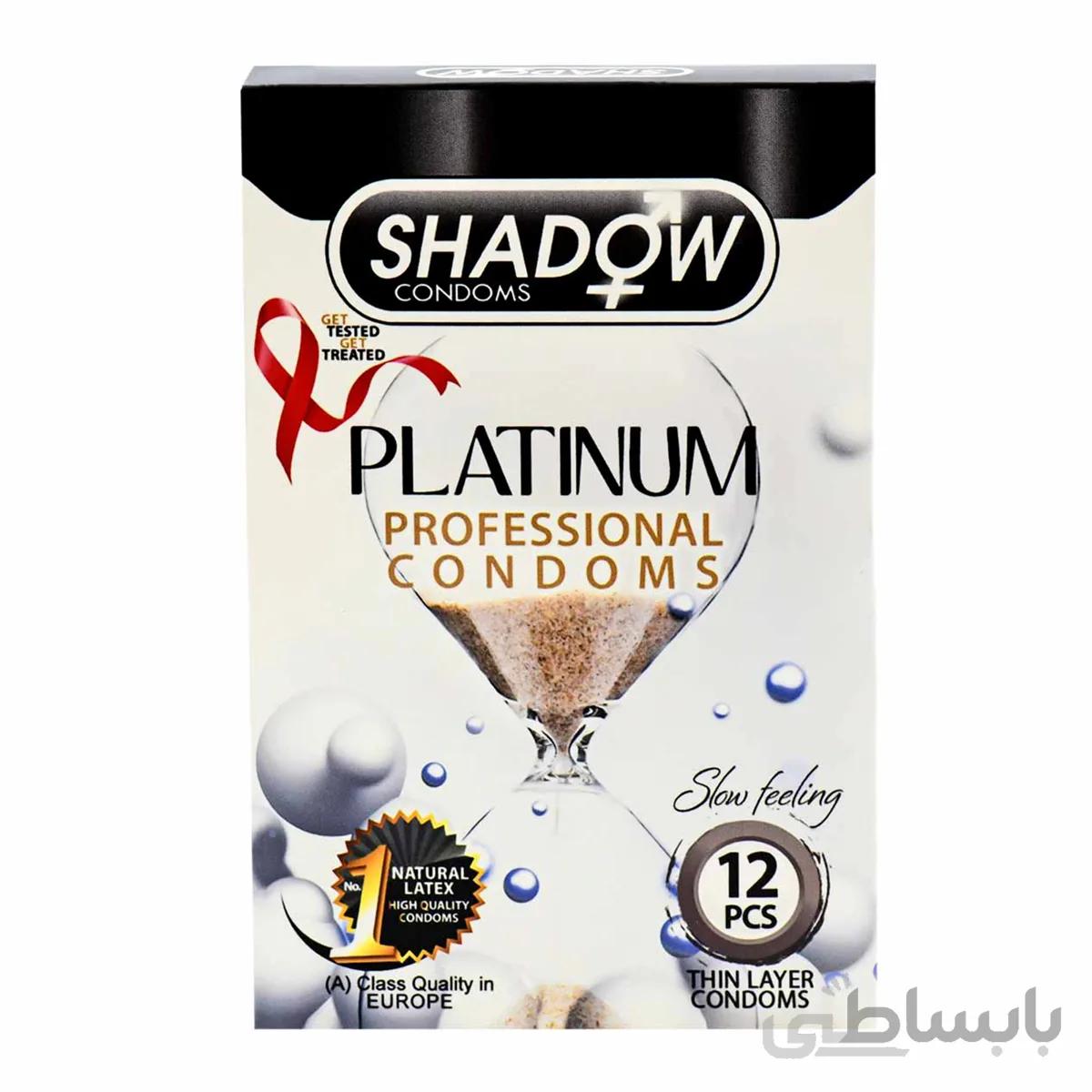 کاندوم شادو مدل PLATINUM بسته 12 عددی ا Shadow Platinum Condom 12PCS