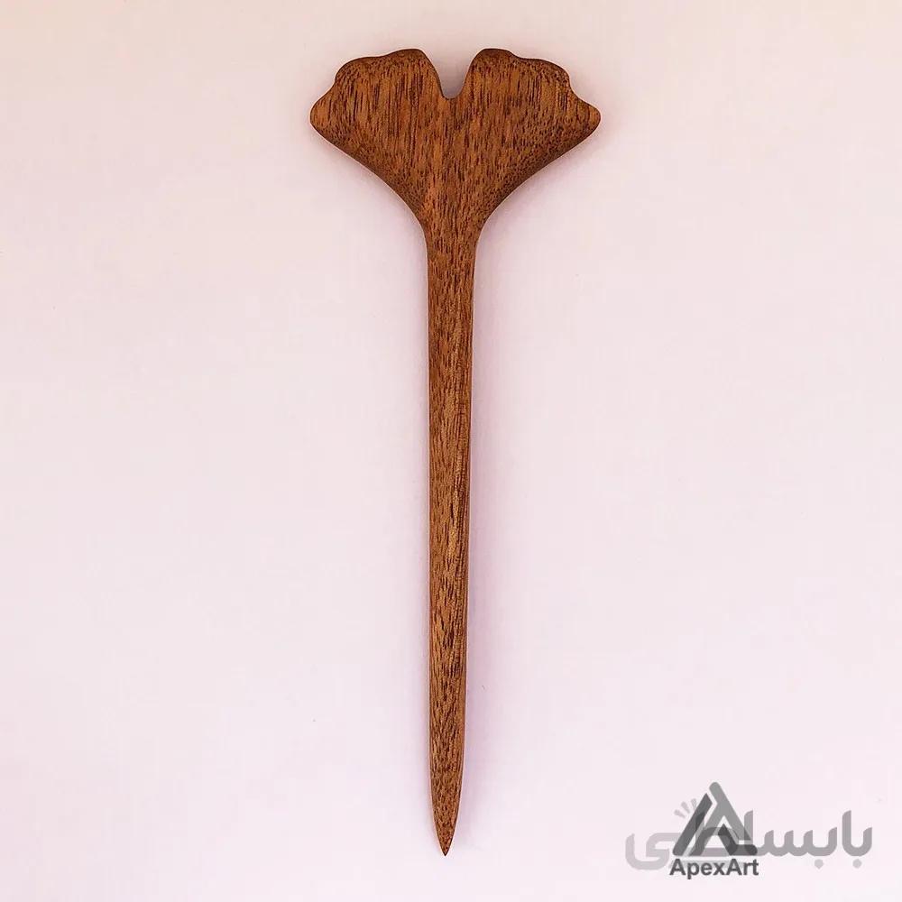 گیره مو چوبی طرح برگ